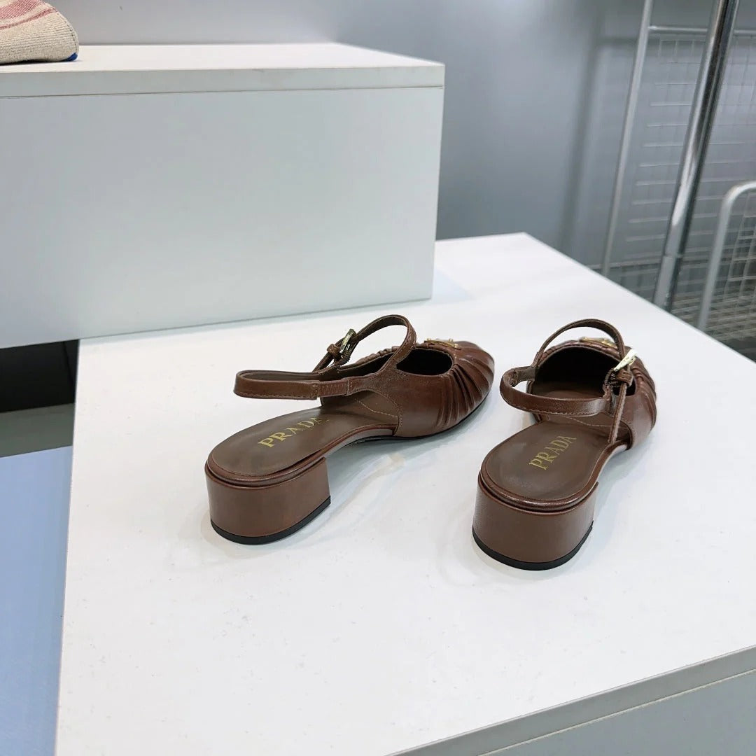 PRA 26S Slingback Flats Brown Sheepskin 628701
