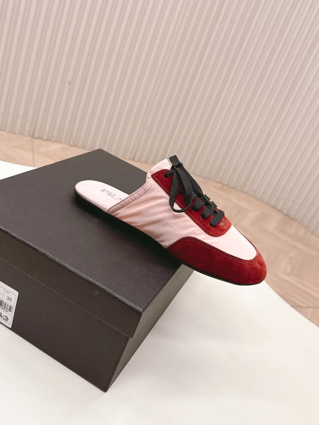 PRA 26S Mule Sneaker Light Pink Red Suede Canvas 600611
