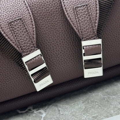 Prada 2026 Backpack Brown Black Saffiano Leather 345785