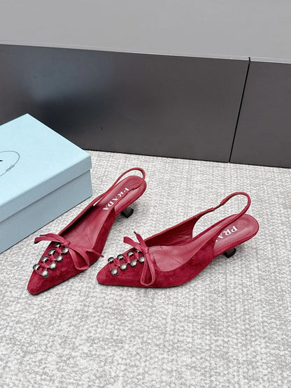 Prada 2026 Slingback 55mm Suede Lambskin 855730
