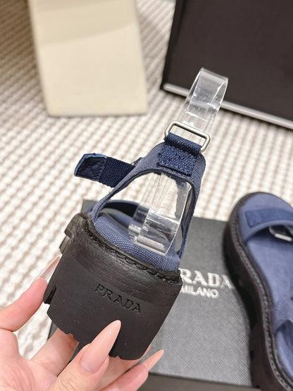 PRA 2026S Roman Sandals Dark Blue Canvas 657519