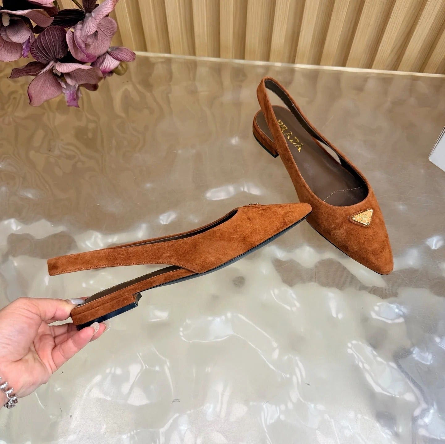Prada 2026 Slingback Suede Leather 854172