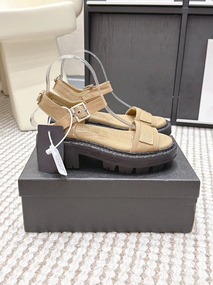 PRA 2026S Roman Sandals Beige Canvas 657522