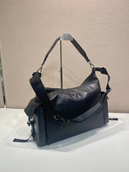 Prada 2026 Explore Bag 43cm Black and Brown Calfskin 351855
