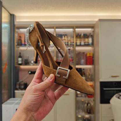 PRA 26S High Heel Pump 70 Light Brown Suede 630567