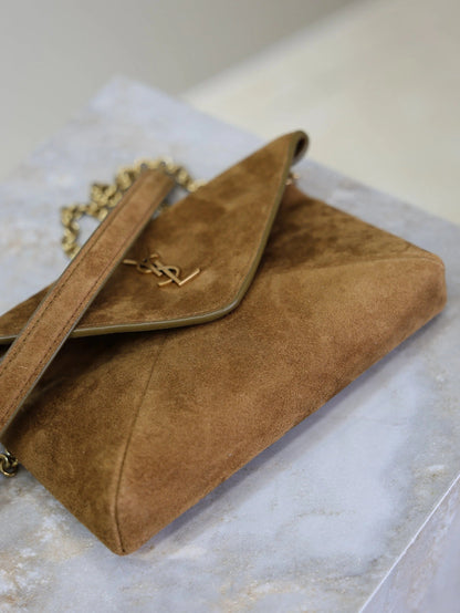 YSL 2026 Bag 19cm Brown Caramel Suede