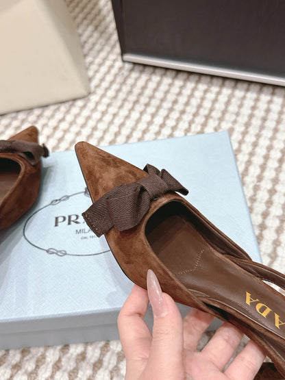 PRA 2026S Slingback 70 Brown Suede 657737