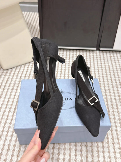 PRA 2026S High Heel Pump 45 Black Canvas 658334