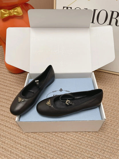 Prada 2026 Ballet Flat Black Leather 854606