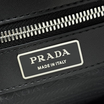 Prada 2026 Shoulder Bag 25cm Black Brown Grained Leather
