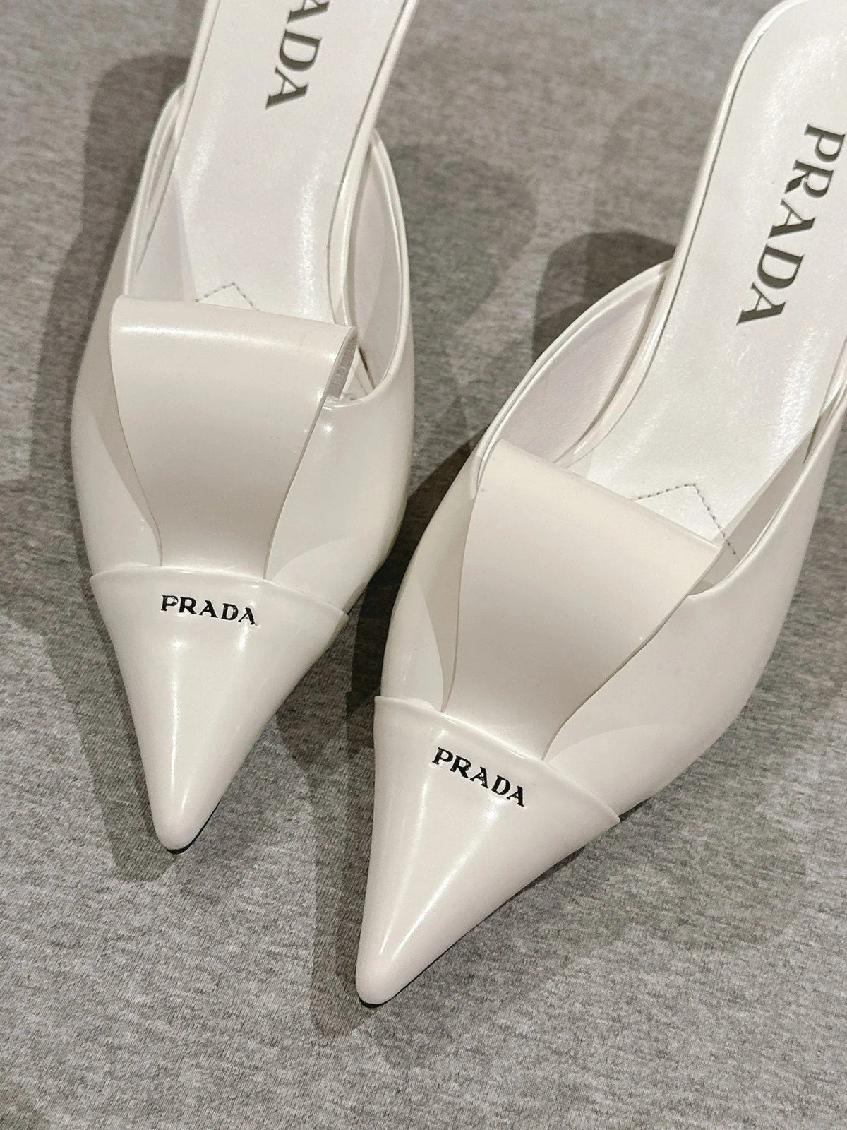 PRA 2026S High Heel Mule 80 White Sheepskin 657666