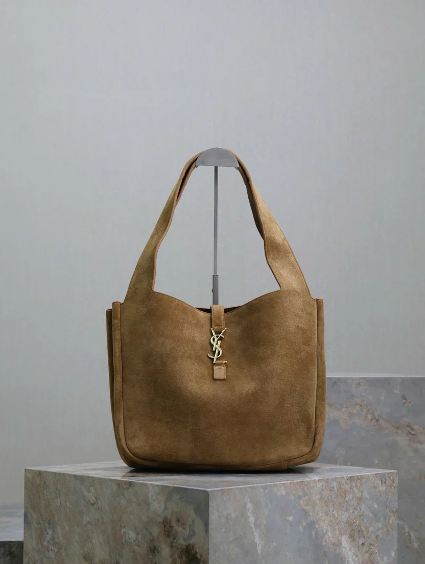 YSL Bea Hobo Bag 50cm in Brown Suede